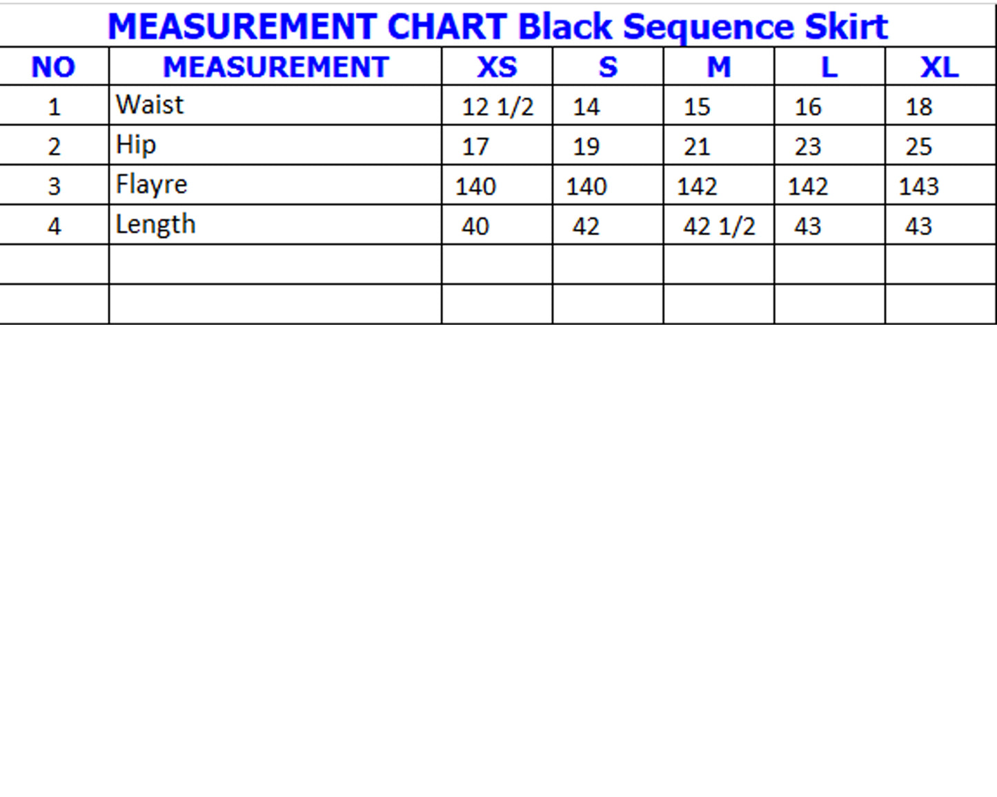Black Sequence Skirt