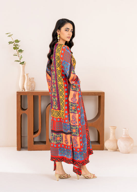 Crimson Elegance Kaftan