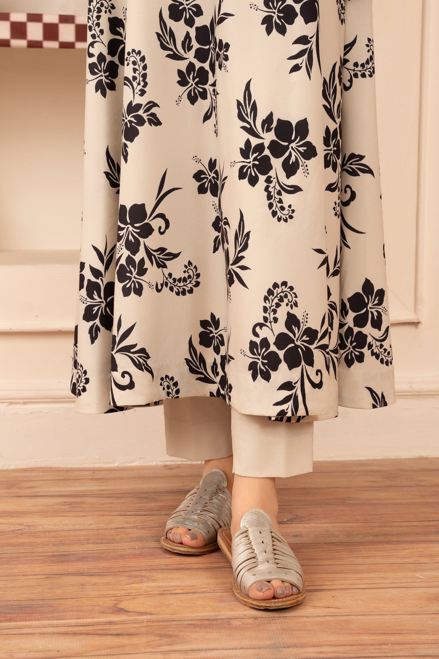 Beige Floral Maxi