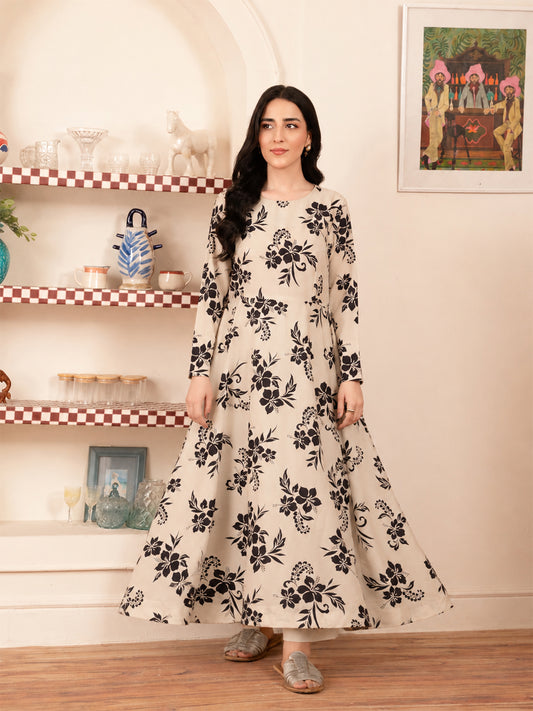 Beige Floral Maxi