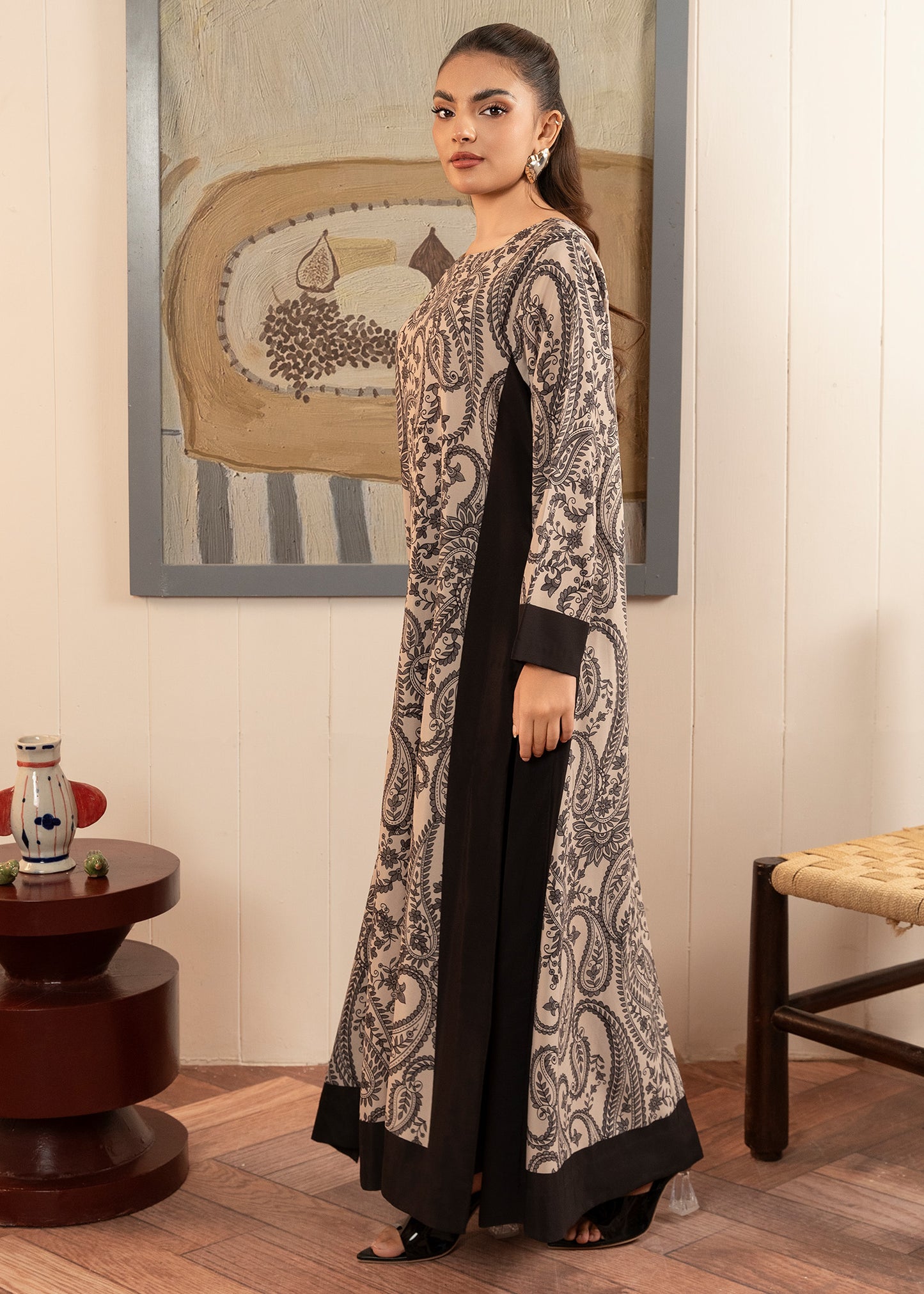 Black Paisley Long Shirt