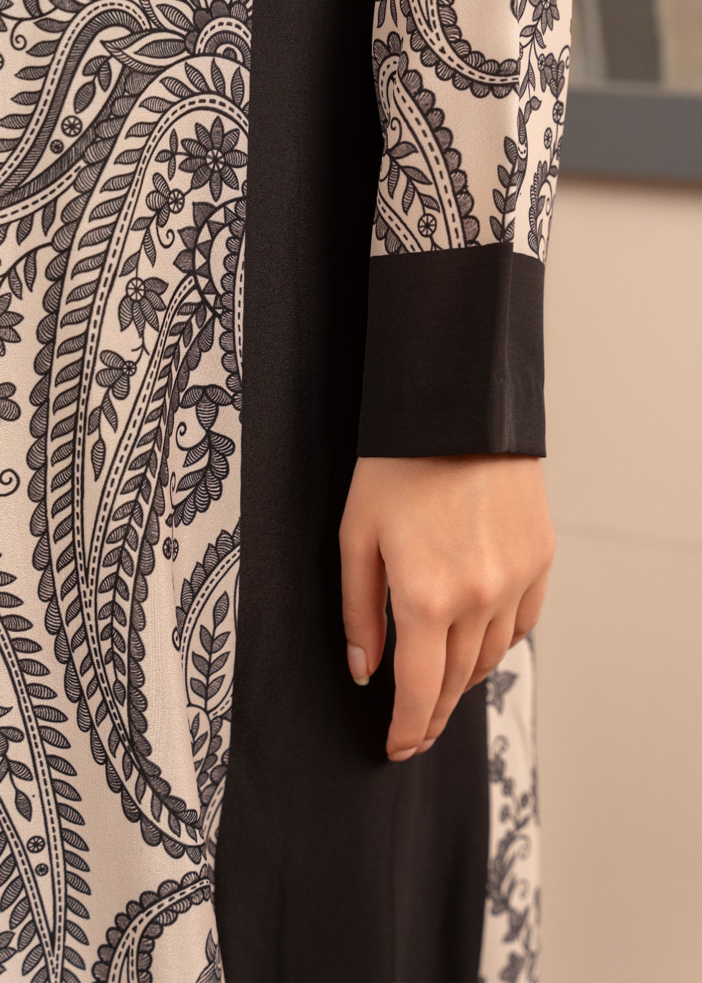 Black Paisley Long Shirt