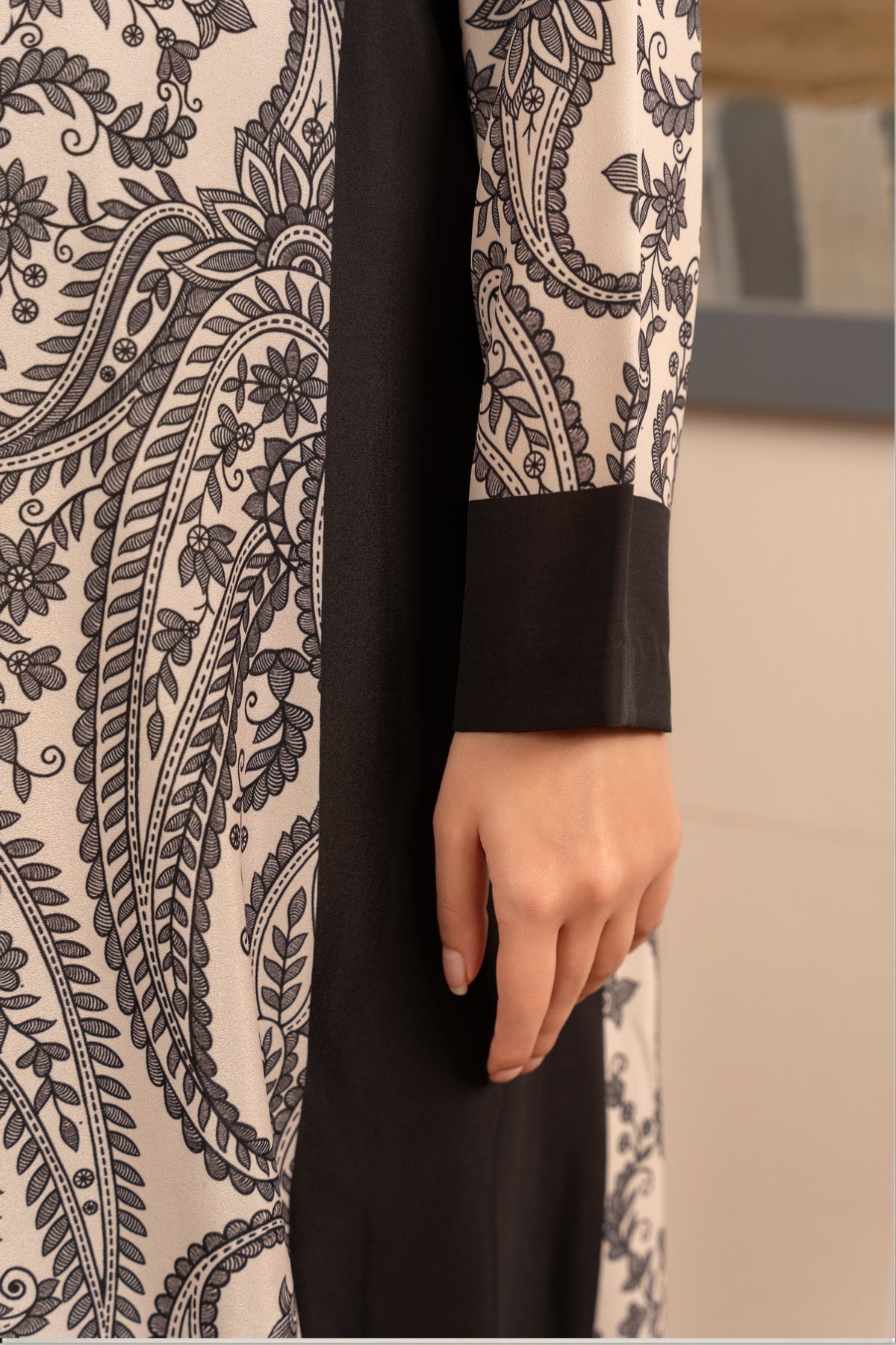 Black Paisley Long Shirt