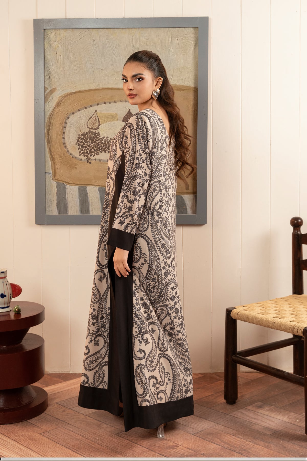 Black Paisley Long Shirt