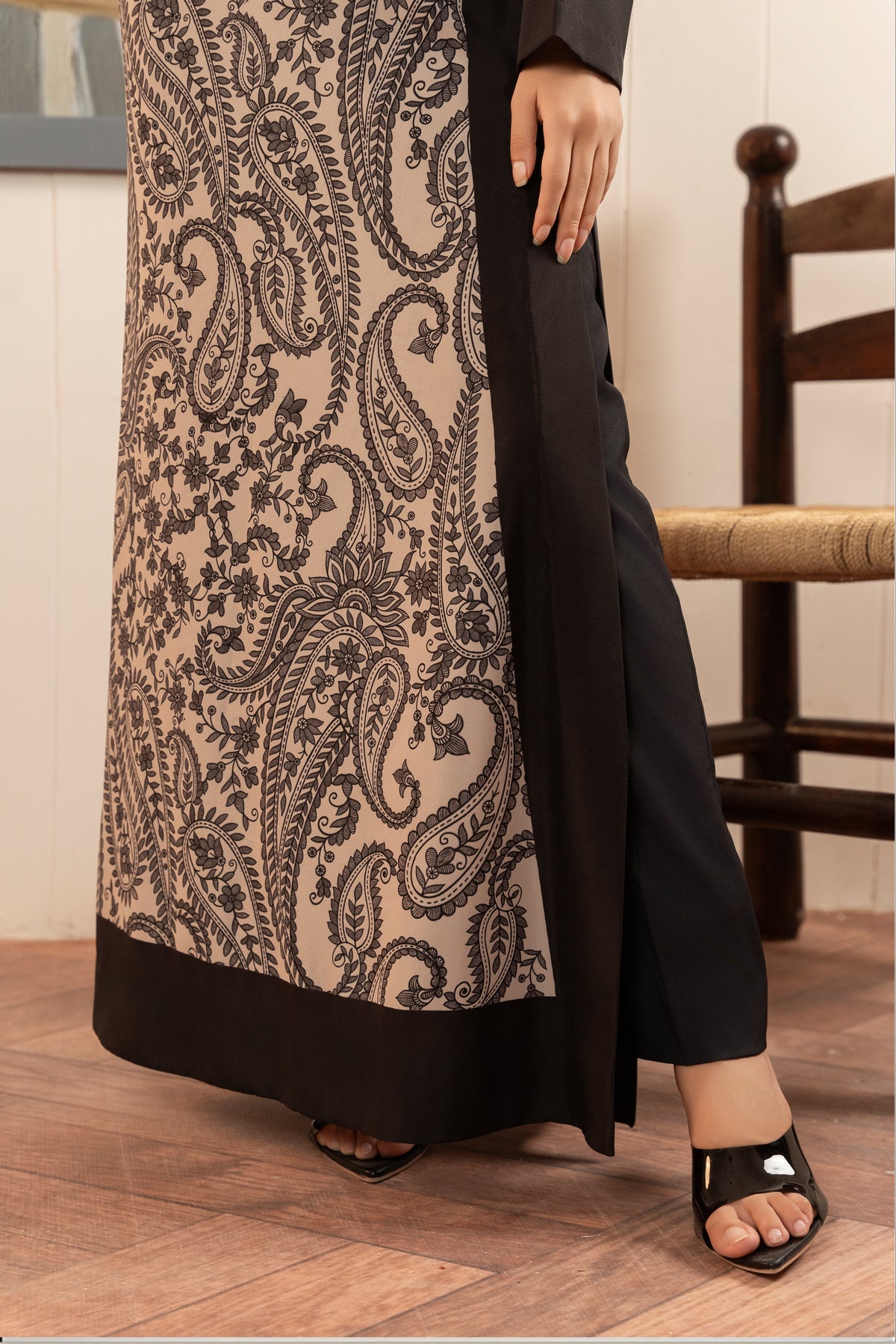 Black Paisley Long Shirt