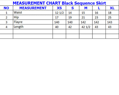 Black Sequence Skirt