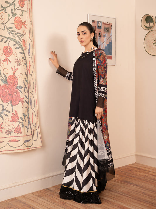 Black Sequence Skirt