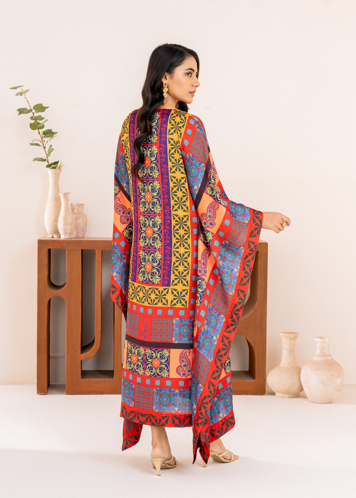 Crimson Elegance Kaftan