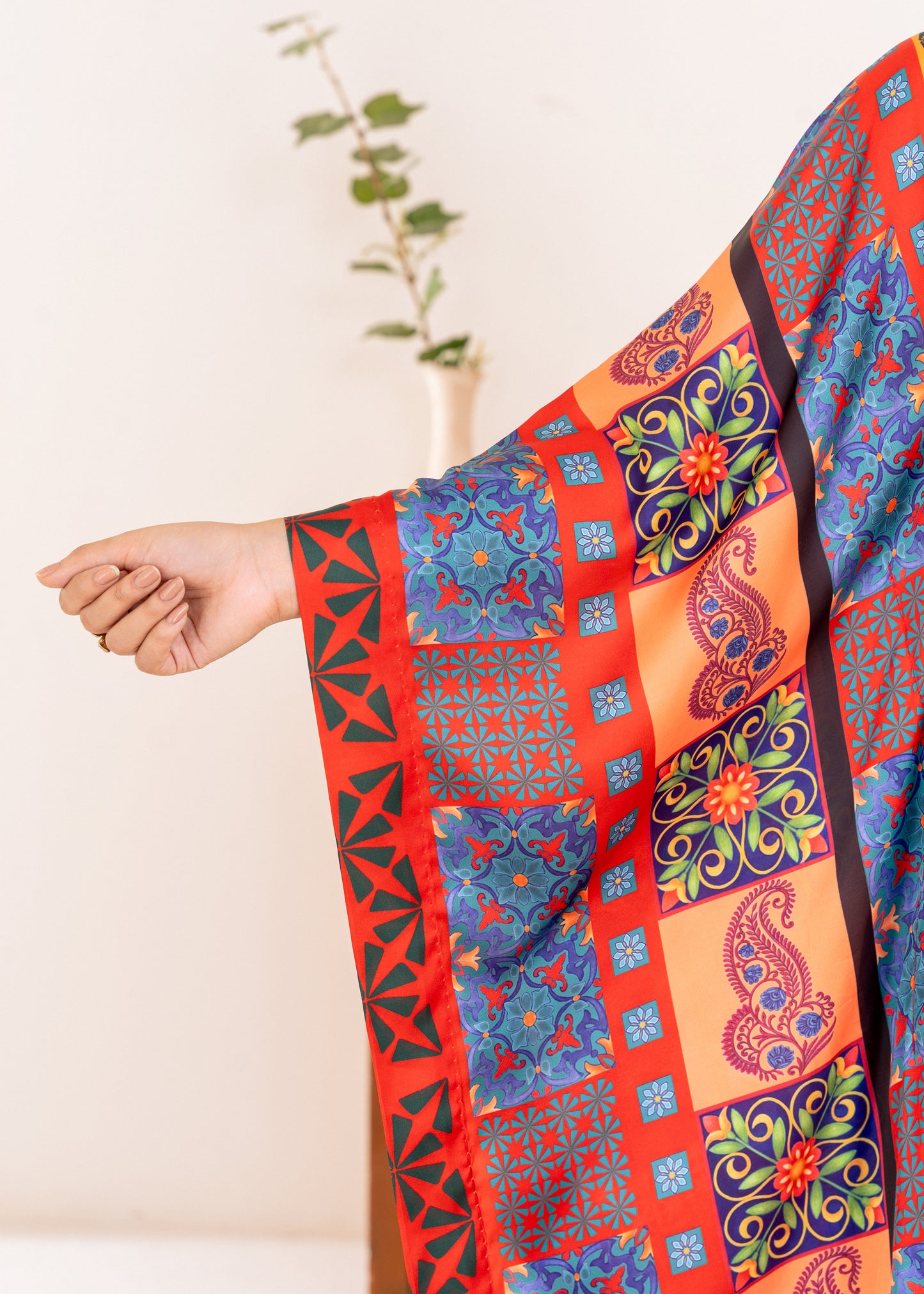 Crimson Elegance Kaftan