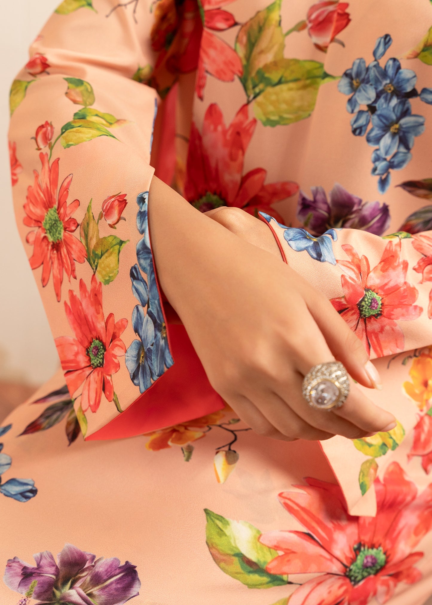Coral Floral Dress