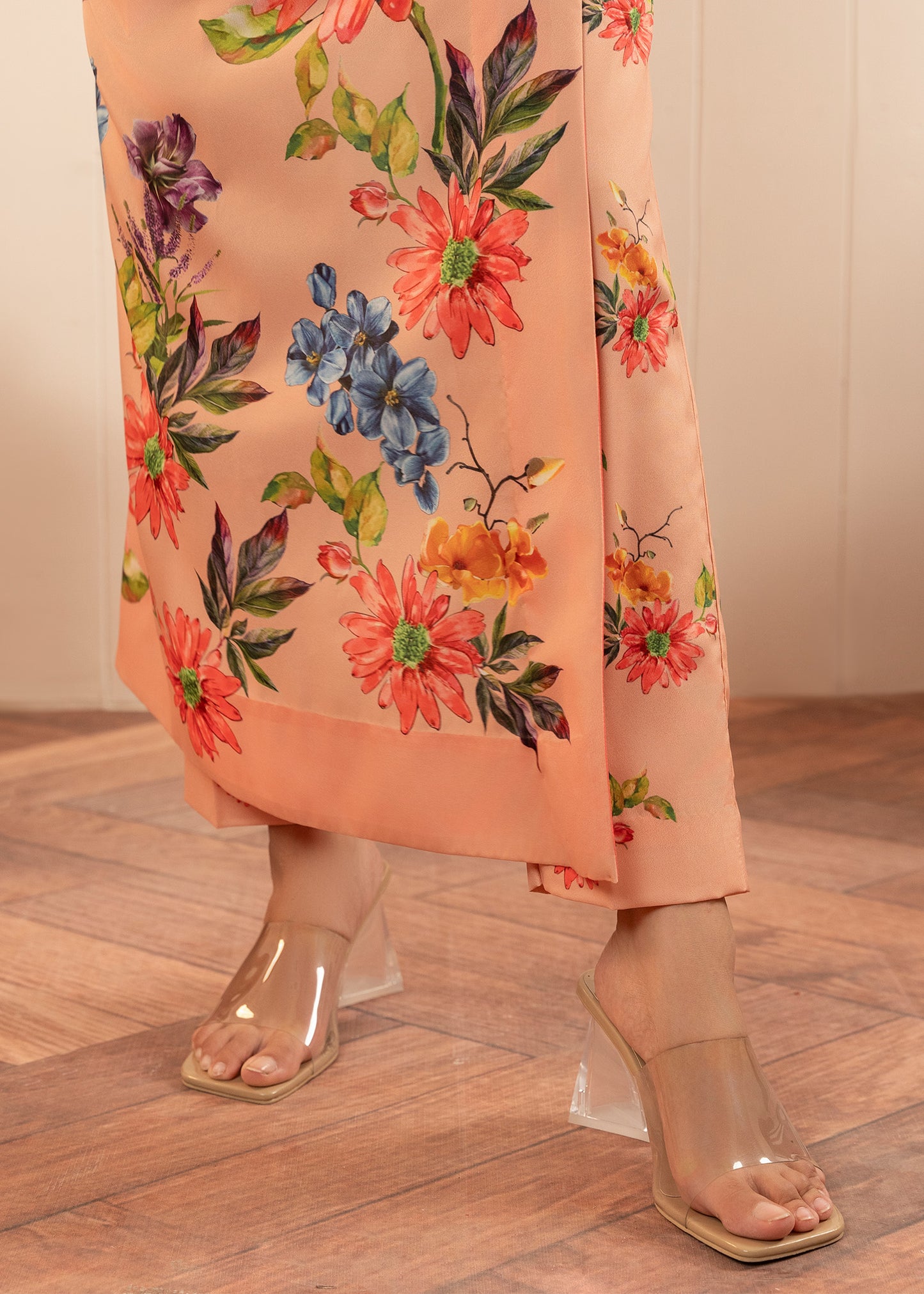 Coral Floral Dress