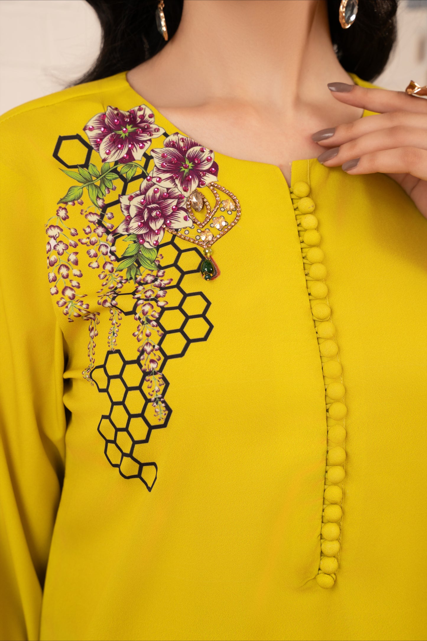 Lime Green Tonal Dress