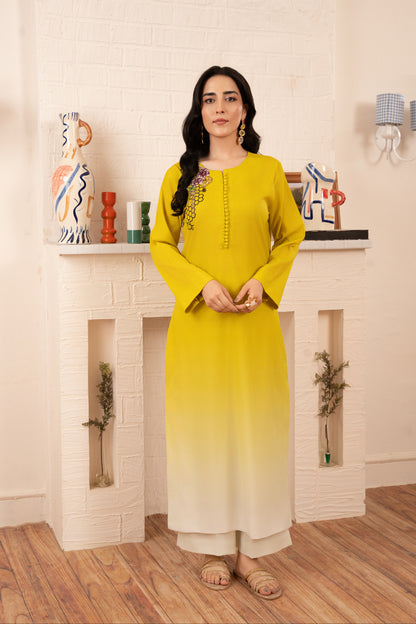 Lime Green Tonal Dress