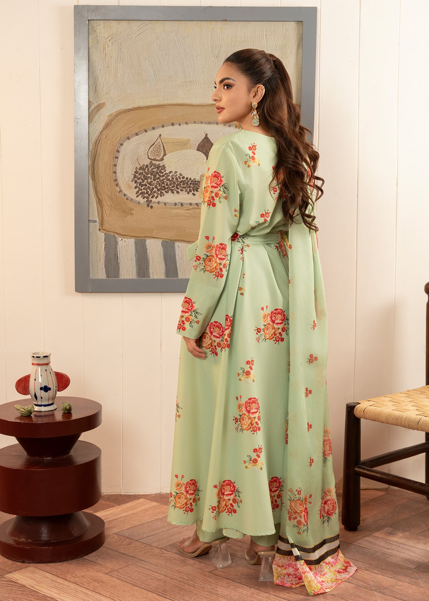 Olive Floral Dress