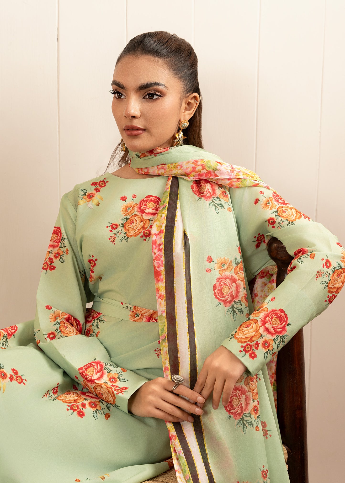 Olive Floral Dress