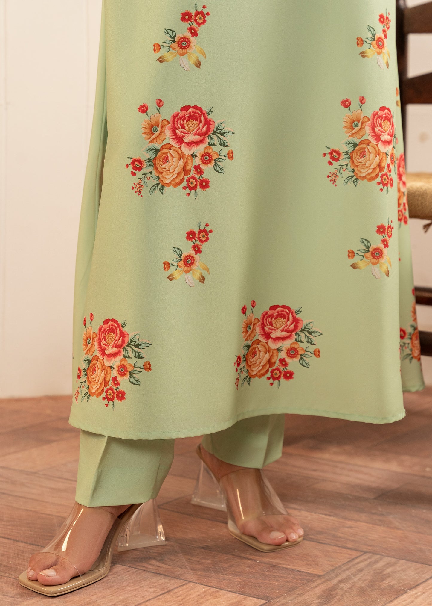 Olive Floral Dress