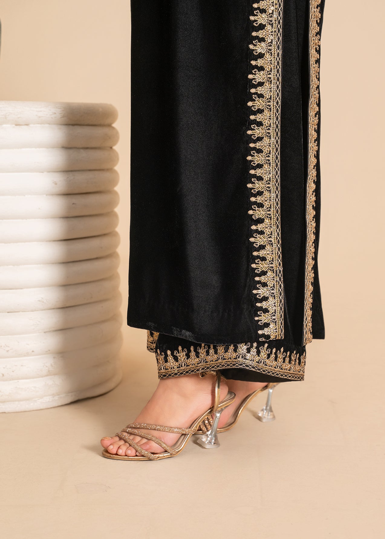 Stillness Black Velvet Dress