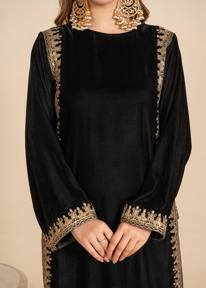 Stillness Black Velvet Dress