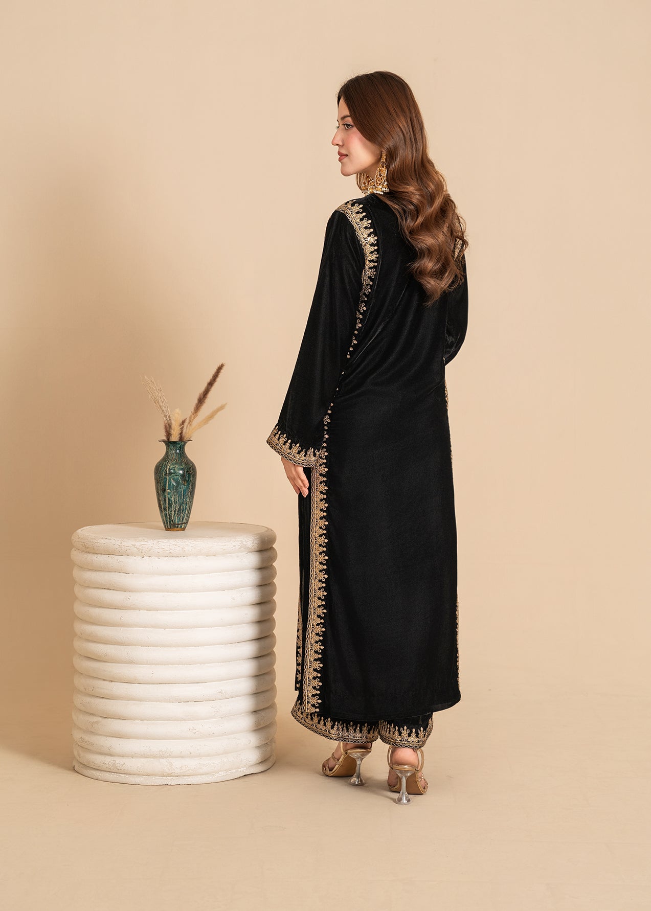Stillness Black Velvet Dress