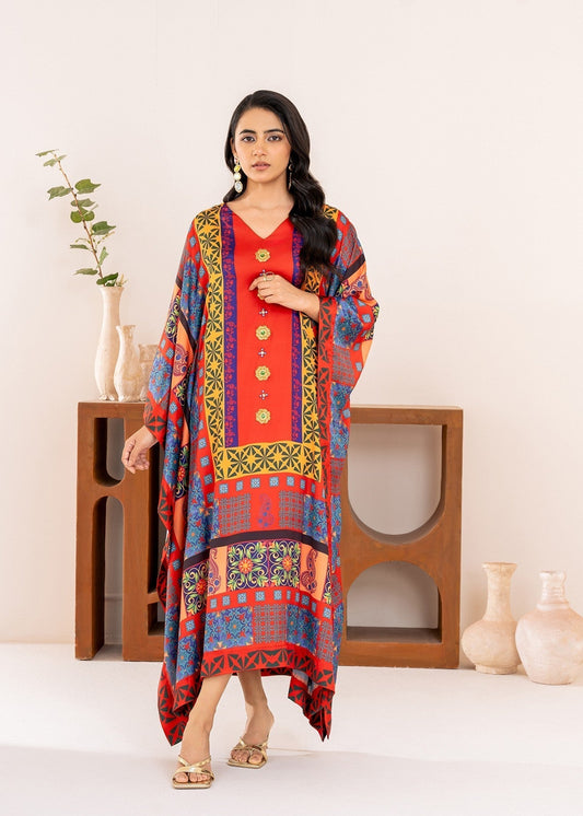 Crimson Elegance Kaftan